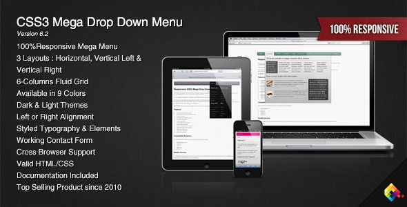 CSS3 Mega Drop Down Menu - CodeCanyon Item for Sale