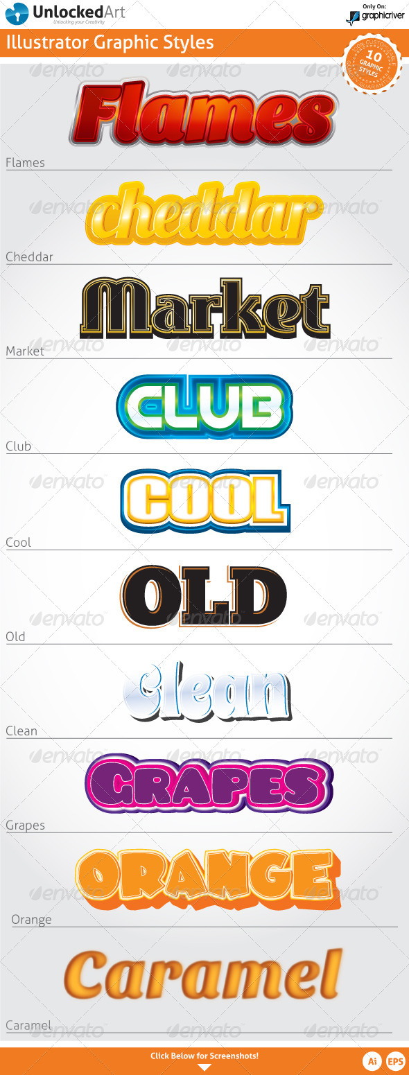 Custom Graphic Styles 2 - Styles Illustrator