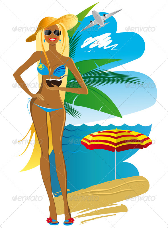 GraphicRiver Woman on the Beach 5723017 GraphicRiver Woman on the Beach 5723017
