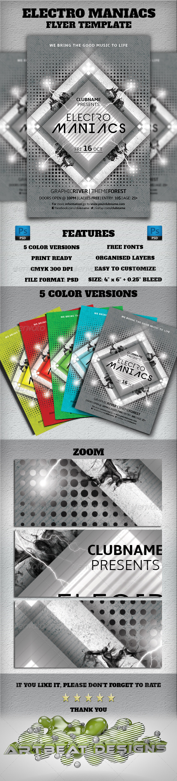 GraphicRiver Electro Maniacs Flyer Template 5728360 GraphicRiver Electro Maniacs Flyer Template 5728360