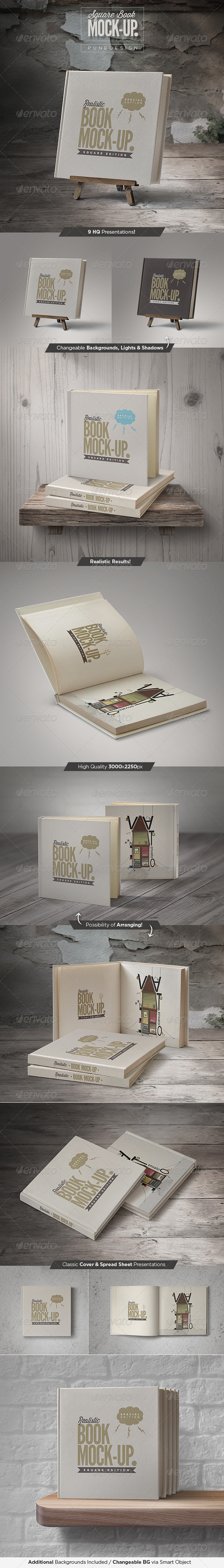 GraphicRiver Square Book Mock-Up Set 3 5728437 GraphicRiver Square Book Mock-Up Set 3 5728437