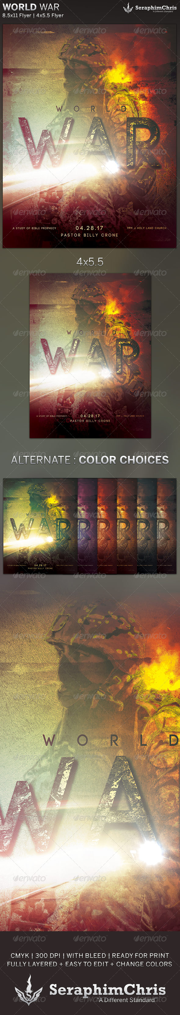 World War: Church Flyer Template - Church Flyers