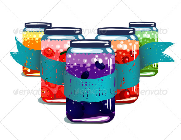 GraphicRiver Canned Sweet Fruit Jam Composition with Ribbon 5735364 GraphicRiver Canned Sweet Fruit Jam Composition with Ribbon 5735364
