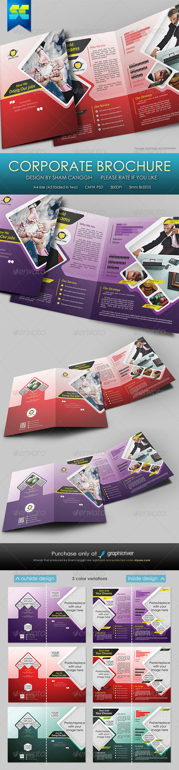 Modern 4 Pages Bi-Fold Corporate Brochure - Corporate Brochures