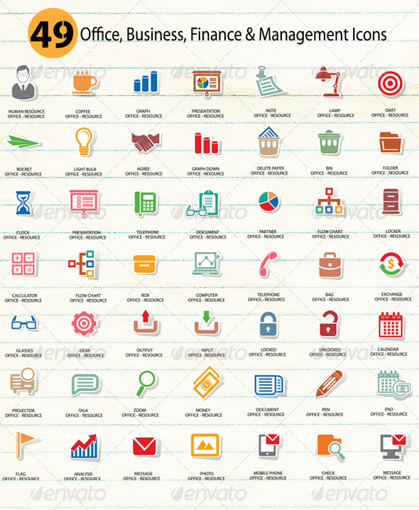 GraphicRiver 49 Office Icons 5738549 GraphicRiver 49 Office Icons 5738549