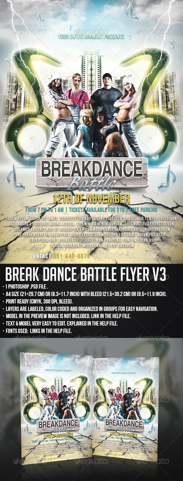 GraphicRiver Break Dance Flyer V3 5739341 GraphicRiver Break Dance Flyer V3 5739341