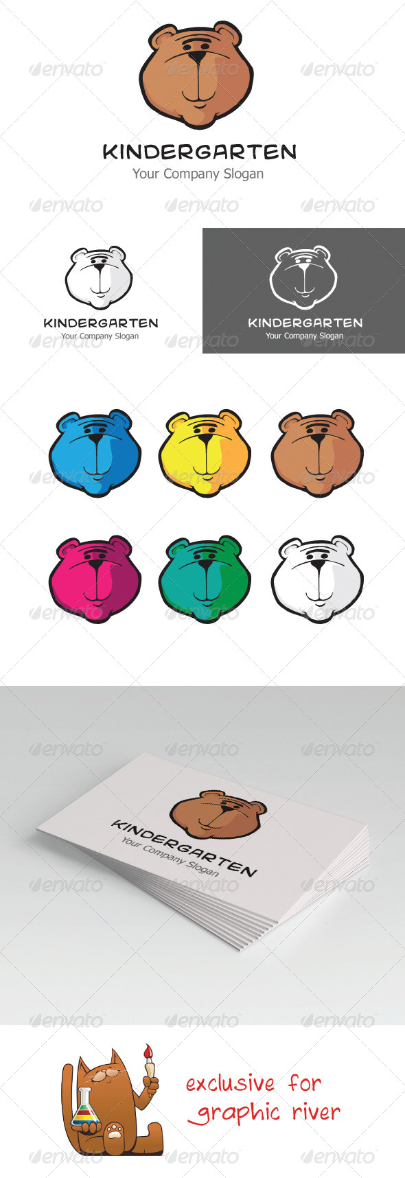 GraphicRiver Kindergarten Bear Logo 5702520 GraphicRiver Kindergarten Bear Logo 5702520