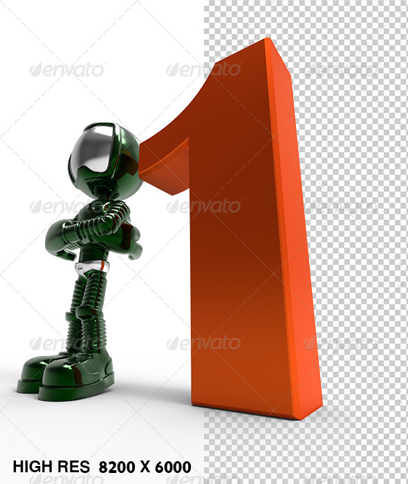 GraphicRiver 1st 3D Character With Red Number One 5739690 GraphicRiver 1st 3D Character With Red Number One 5739690