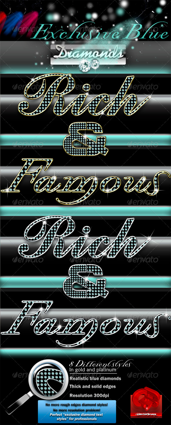 Exclusive Blue Diamonds Text Styles - Text Effects Styles