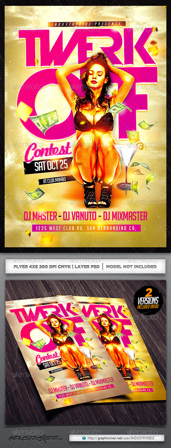Twerk Flyer Template - Clubs & Parties Events