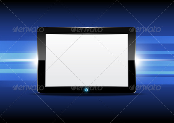 GraphicRiver Tablet Computer with Blue Background 5744334 GraphicRiver Tablet Computer with Blue Background 5744334