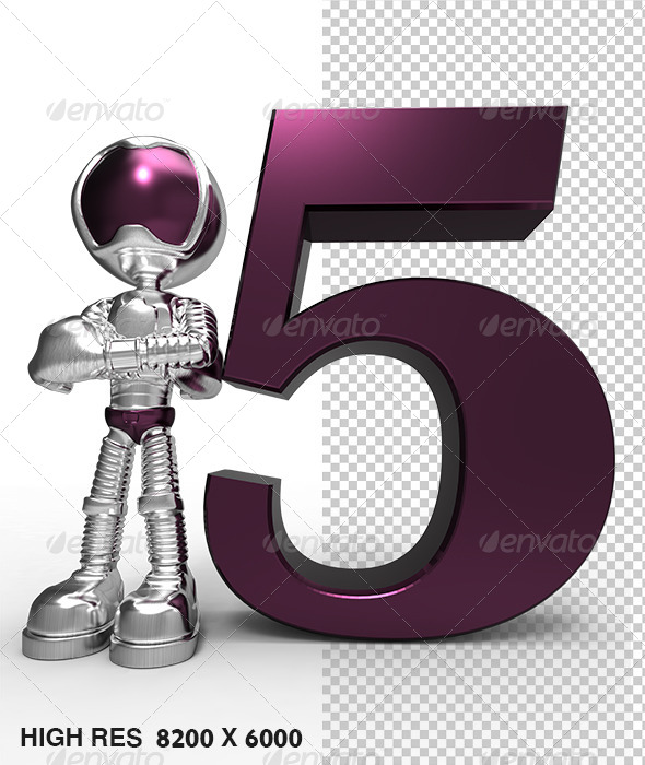GraphicRiver 5th 3D Character With Purple Number Five 5745744 GraphicRiver 5th 3D Character With Purple Number Five 5745744