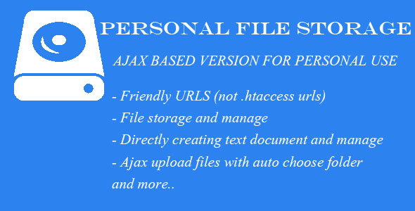 Personal File Storage - CodeCanyon Item for Sale