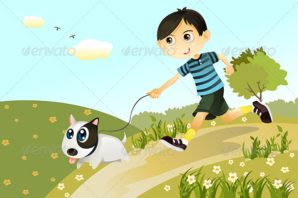 GraphicRiver Boy and Dog 5750025 GraphicRiver Boy and Dog 5750025