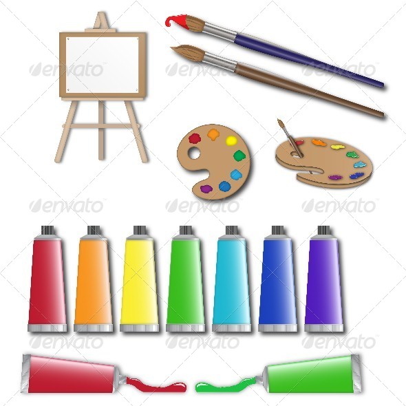 GraphicRiver Artists Supplies Icons 5685719 GraphicRiver Artists Supplies Icons 5685719