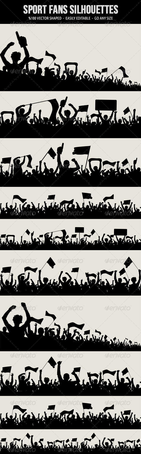 GraphicRiver Sport Fans Silhouettes 5755274 GraphicRiver Sport Fans Silhouettes 5755274