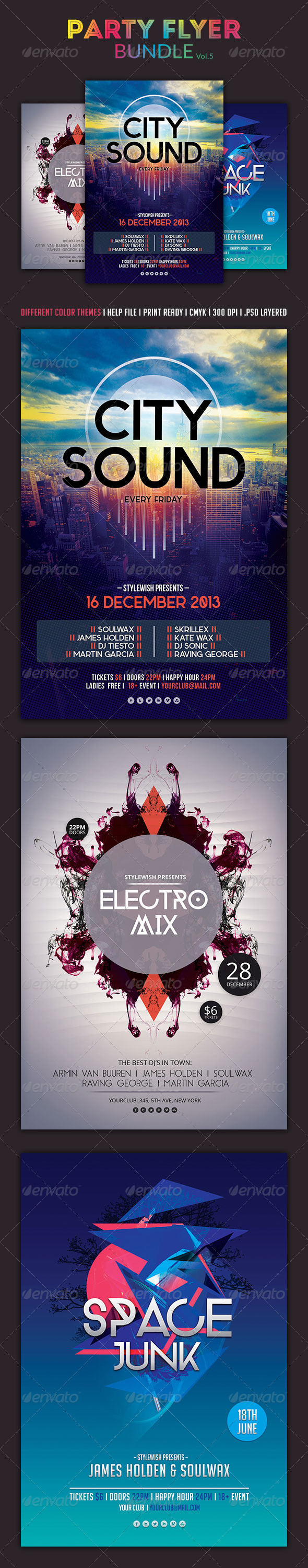 Party Flyer Bundle Vol5 - Clubs & Parties Events