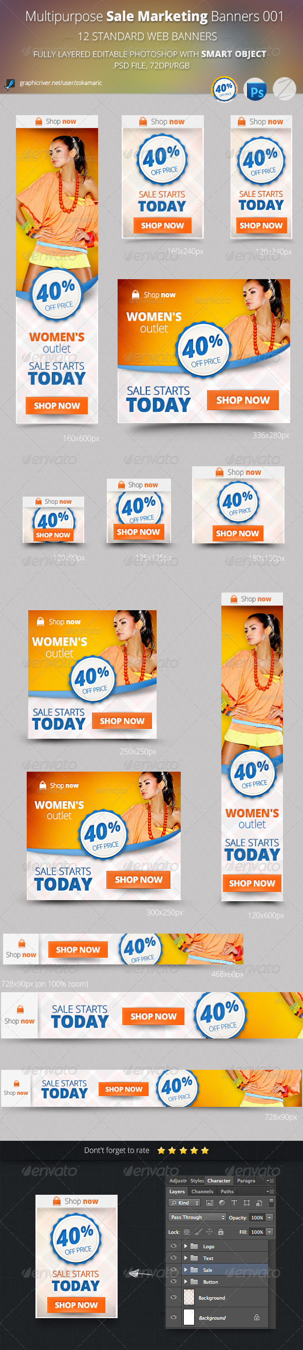 Multipurpose Sale Marketing Banners 001 (Banners & Ads)