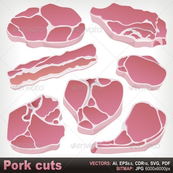 GraphicRiver Pork Cuts 5765056 GraphicRiver Pork Cuts 5765056