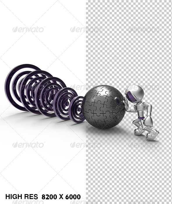 GraphicRiver 3D Golden Character Push Puzzle Iron Ball Target 5768736 GraphicRiver 3D Golden Character Push Puzzle Iron Ball Target 5768736