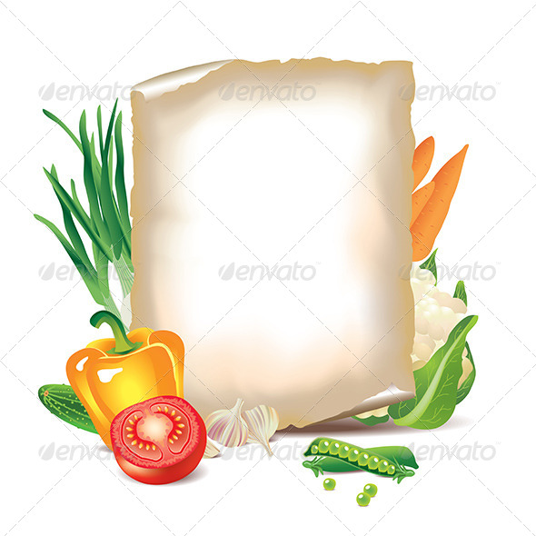 Vegetables and Sheet of Paper (Food)