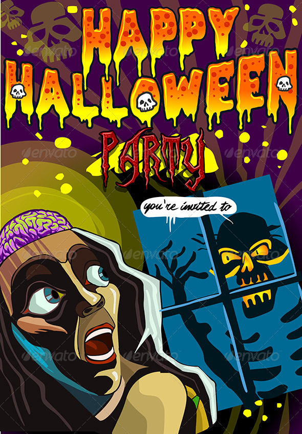 GraphicRiver Poster Invite for Halloween Party with Skeleton 5797892 GraphicRiver Poster Invite for Halloween Party with Skeleton 5797892