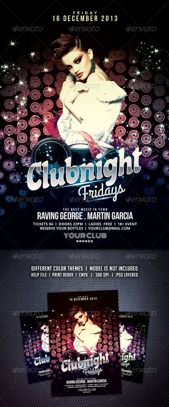 Clubnight Fridays Flyer - Clubs & Parties Events