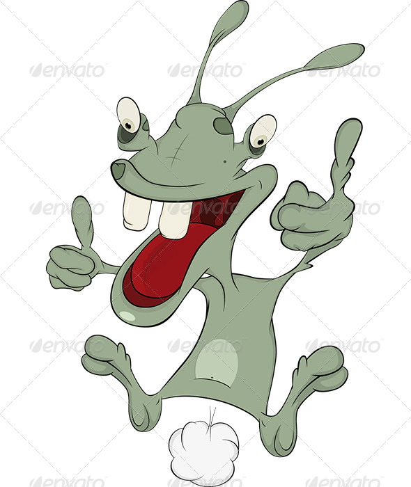GraphicRiver Cheerful Alien Cartoon 5815963 GraphicRiver Cheerful Alien Cartoon 5815963