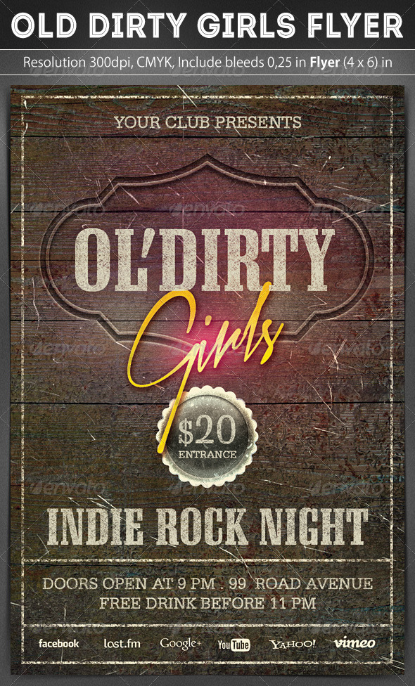 Old Dirty Girls Flyer - Concerts Events