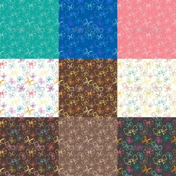 GraphicRiver Seamless Patterns with Ribbon 5816865 GraphicRiver Seamless Patterns with Ribbon 5816865