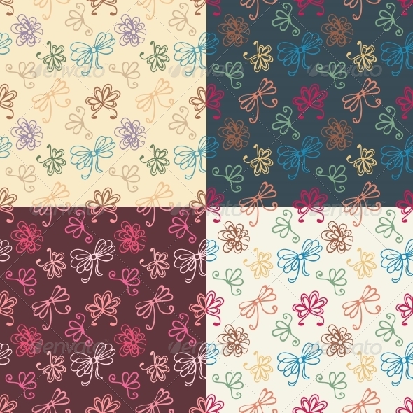 GraphicRiver Seamless Patterns with Ribbon 5816925 GraphicRiver Seamless Patterns with Ribbon 5816925
