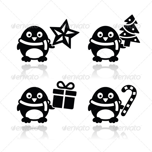 GraphicRiver Christmas Penguin Vector Icons Set 5827031 GraphicRiver Christmas Penguin Vector Icons Set 5827031