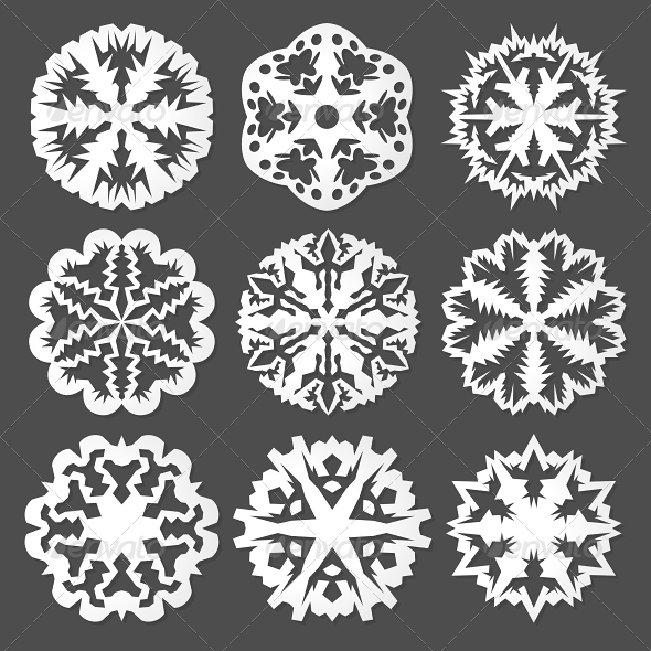 GraphicRiver White Paper Vector Snowflakes 5827318 GraphicRiver White Paper Vector Snowflakes 5827318