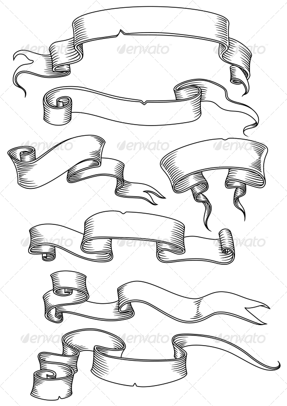 GraphicRiver Old Banners Ribbons and Manuscripts Set 5827885 GraphicRiver Old Banners Ribbons and Manuscripts Set 5827885