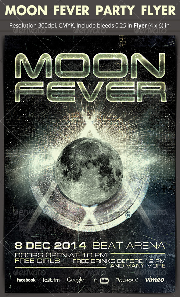 Moon Fever Party Flyer - Clubs & Parties Events