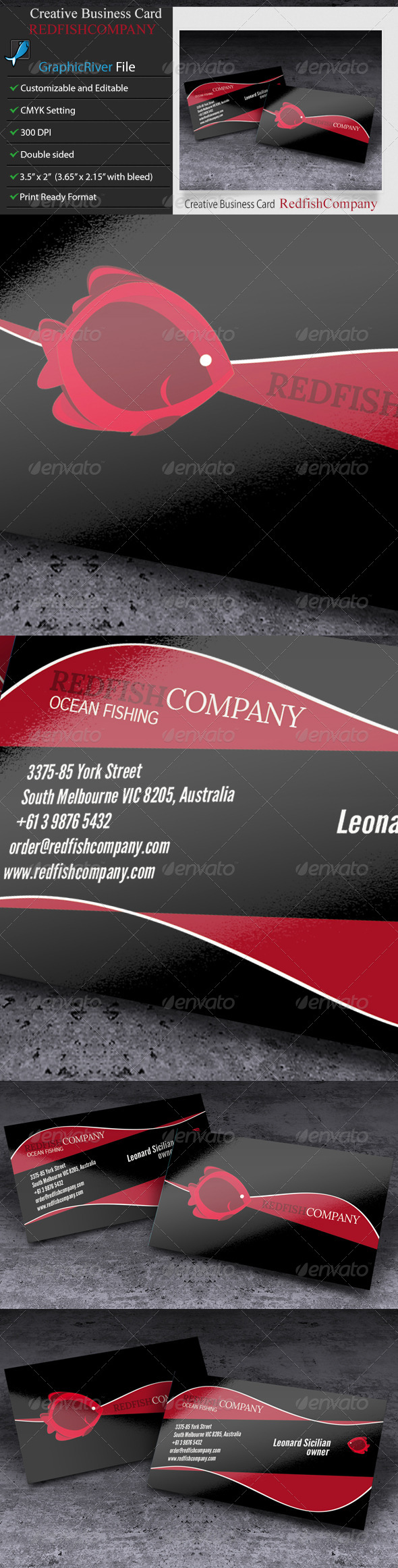 GraphicRiver Creative Business Card RedfishCompany 5829804 GraphicRiver Creative Business Card RedfishCompany 5829804
