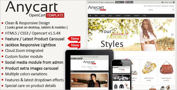 Anycart - Elegant and responsive OpenCart theme