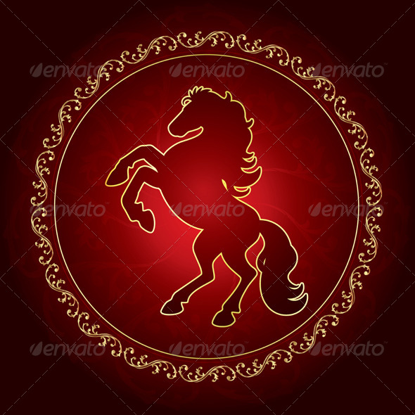 GraphicRiver Horse Silhouette on Vintage Floral Background 5835483 GraphicRiver Horse Silhouette on Vintage Floral Background 5835483