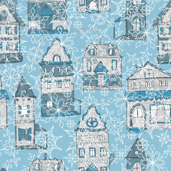 GraphicRiver Vector Seamless Pattern with Houses and Snowflakes 5835693 GraphicRiver Vector Seamless Pattern with Houses and Snowflakes 5835693