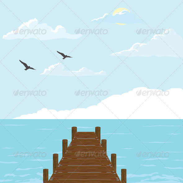 GraphicRiver Wood Bridge to the Sea 5840666 GraphicRiver Wood Bridge to the Sea 5840666