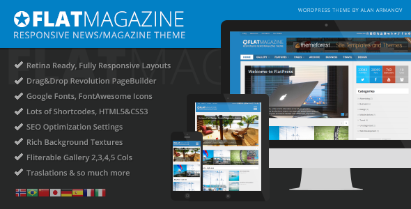 FlatMagazine v1.4 – ThemeForest Responsive News/Magazine Theme