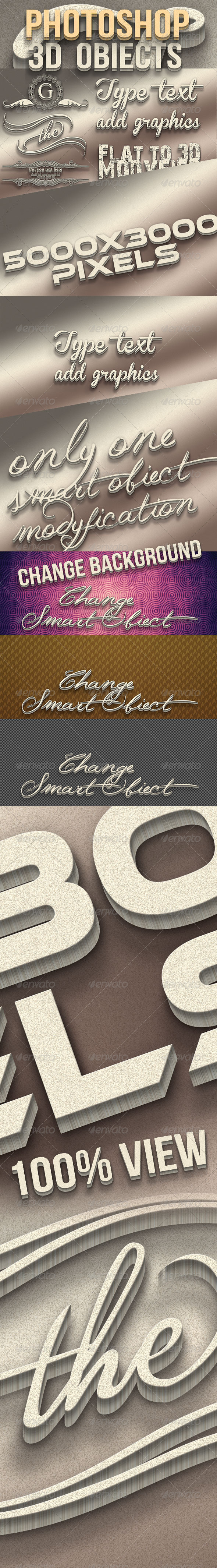 GraphicRiver Flat to 3D in Photoshop 5856441 GraphicRiver Flat to 3D in Photoshop 5856441