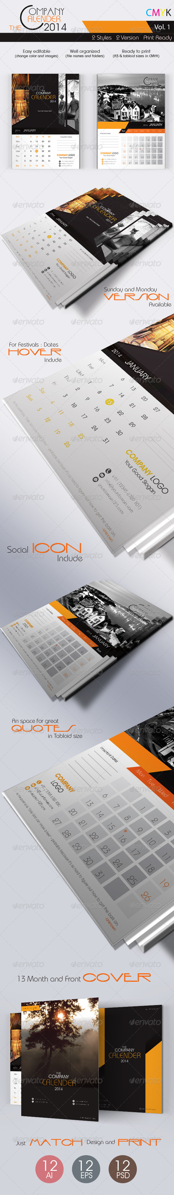 GraphicRiver The Company Calenders 2014 5725264 GraphicRiver The Company Calenders 2014 5725264