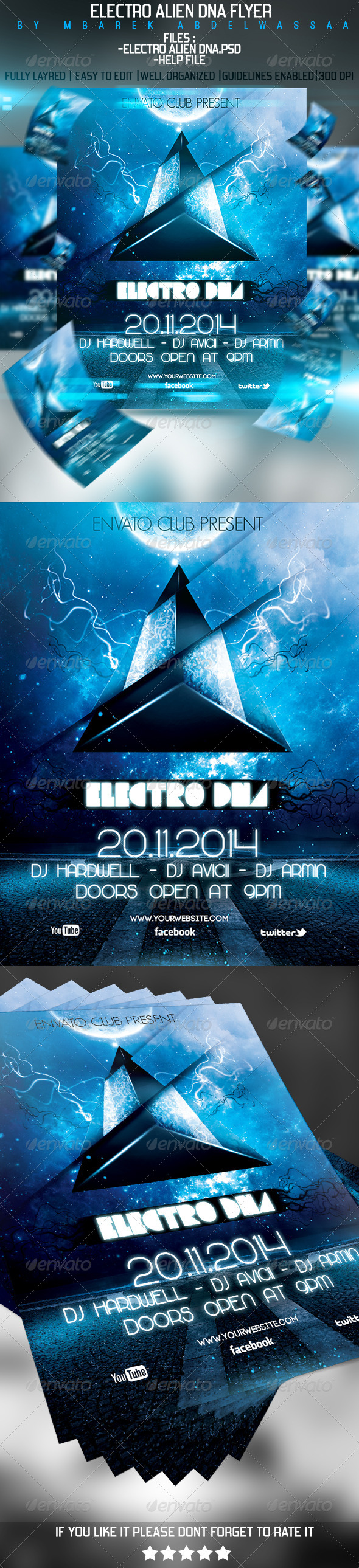 GraphicRiver Electro Alien Dna flyer 5861060 GraphicRiver Electro Alien Dna flyer 5861060
