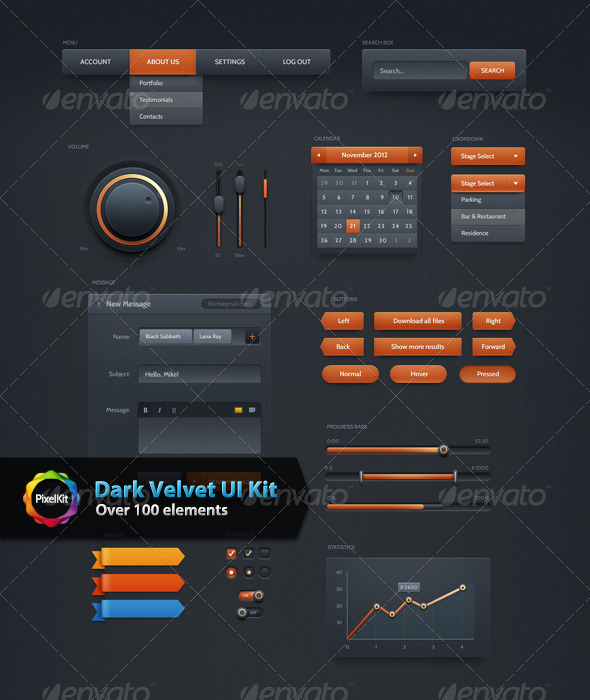 GraphicRiver Dark Velvet UI Kit 5861662 GraphicRiver Dark Velvet UI Kit 5861662