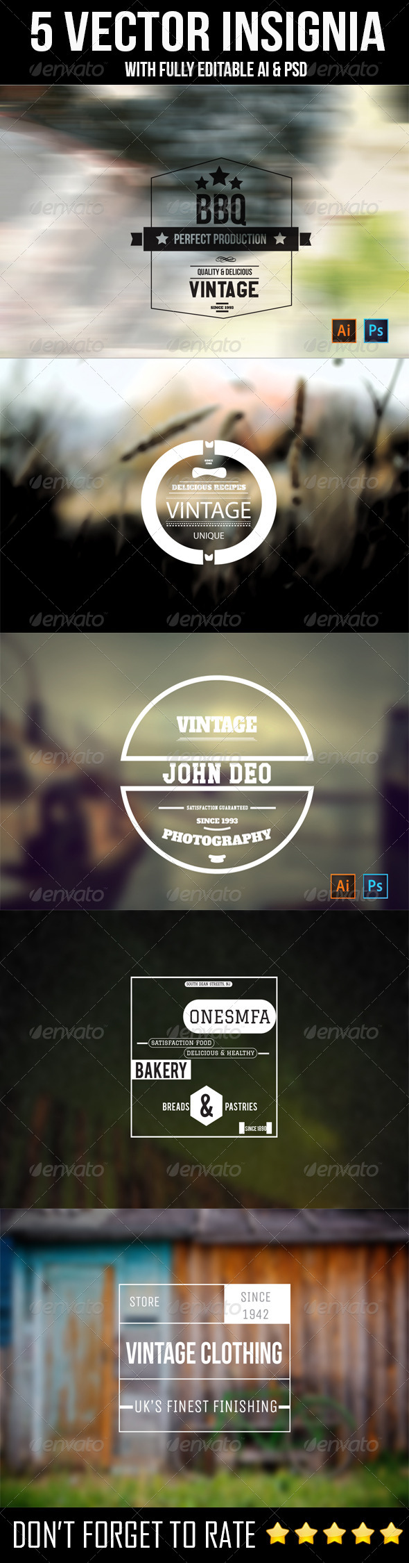 GraphicRiver 5 Vector Insignia Logo 5862522 GraphicRiver 5 Vector Insignia Logo 5862522