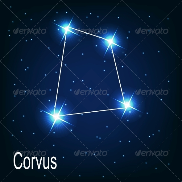 GraphicRiver The Constellation Corvus in the Night Sky 5869288 GraphicRiver The Constellation Corvus in the Night Sky 5869288
