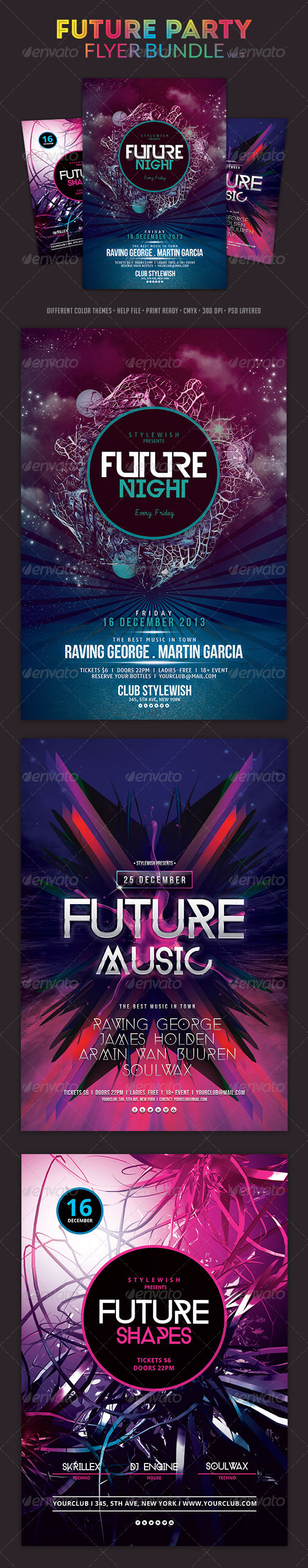 Future Party Flyer Bundle Vol3 - Clubs & Parties Events