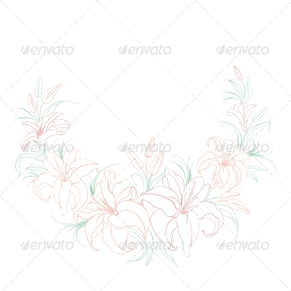 GraphicRiver Floral Background with Blooming Lilies 5870633 GraphicRiver Floral Background with Blooming Lilies 5870633