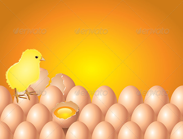 GraphicRiver Chicken on Eggs Easter Background 5870853 GraphicRiver Chicken on Eggs Easter Background 5870853